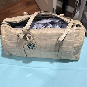 EUC Cream Alligator pattern Dooney & Bourke Nile Collection BarrelBag